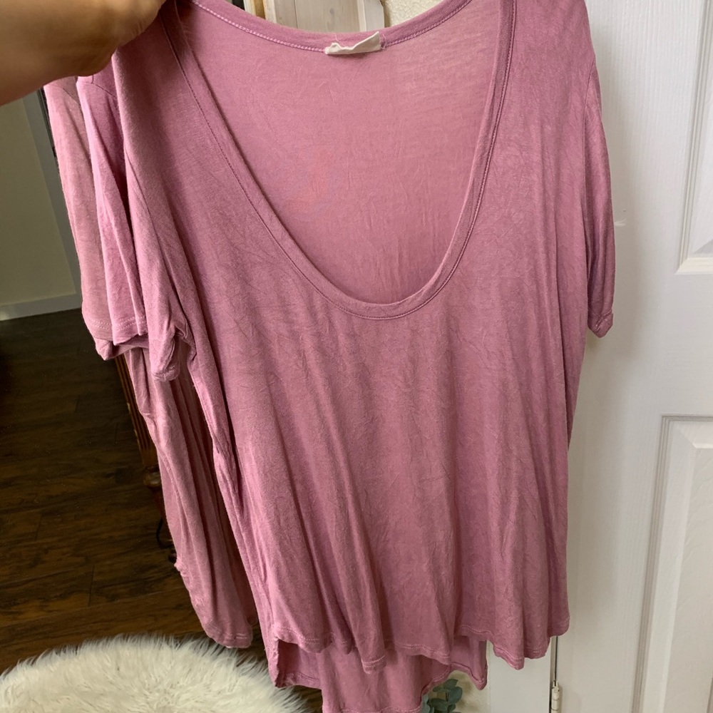Boho Scoop Neck Bralette Tee Three Bird Nest Small